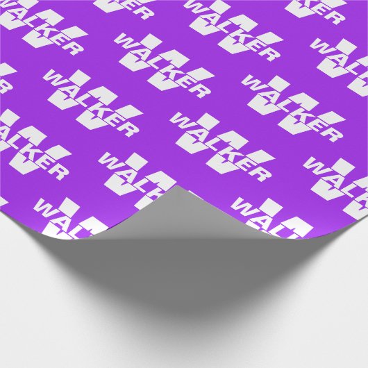 エレガントパーソナライズされたモノグラム名 – 紫ギフト ラッピングペーパー (角)