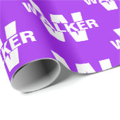 エレガントパーソナライズされたモノグラム名 – 紫ギフト ラッピングペーパー (ロールコーナー)