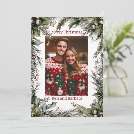 エレガントパーソナライズされたリース シーズンカード (スタンド正面)