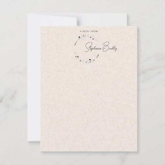 エレガントパーソナライズされたリース ノートカード (正面)