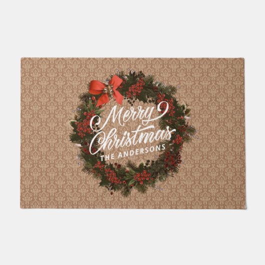 エレガントパーソナライズされたリース |書式 ドアマット (正面)