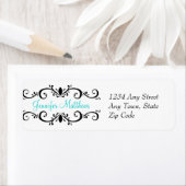 エレガントパーソナライズされた住所 シールスワーズアクア ラベル (インサイチュ)