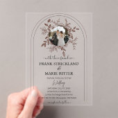 エレガントパーソナライズされた写結婚真 アクリル招待状 (インサイチュ (ポータブル))