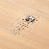 エレガントパーソナライズされた写結婚真 アクリル招待状 (レイダウン)