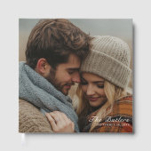 エレガントパーソナライズされた写結婚真 ゲストブック (正面)