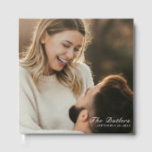 エレガントパーソナライズされた写結婚真 ゲストブック (正面)