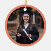 エレガントパーソナライズされた卒業写真 セラミックオーナメント (正面)