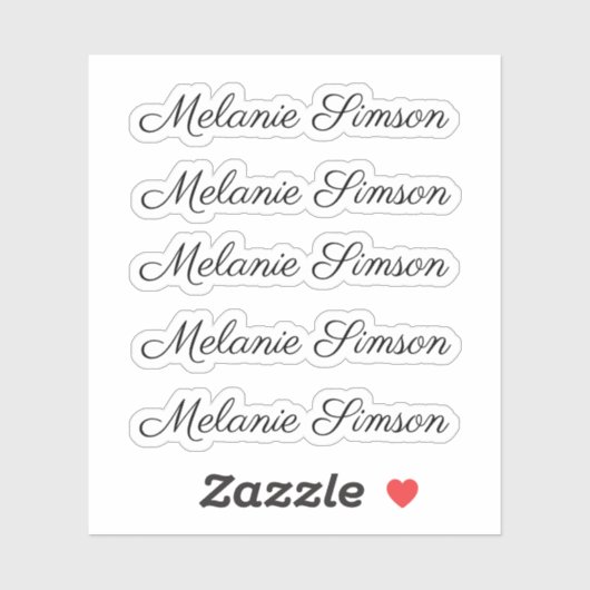 エレガントパーソナライズされた名 シール (シート)