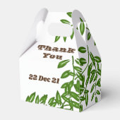 エレガントパーソナライズされた周年緑 フェイバーボックス (裏面サイド)