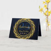 エレガントパーソナライズされた周年 カード (黄色い花)