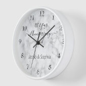 エレガントパーソナライズされた大理石結婚周年記念 壁時計 (傾斜)