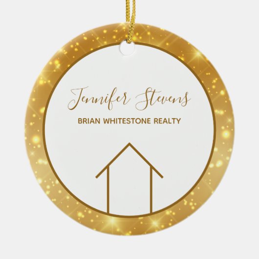 エレガントパーソナライズされた実在不動産仲介業者 セラミックオーナメント (正面)