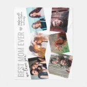 エレガントパーソナライズされた最高のMom Ever 6写真 フリースブランケット (正面)