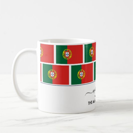 エレガントパーソナライズされた歓迎ポルトガル国旗 コーヒーマグカップ (左)