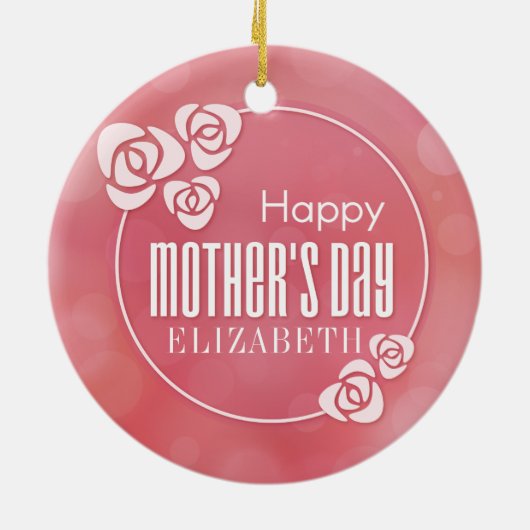 エレガントパーソナライズされた母の日 |オーナメント セラミックオーナメント (裏面)