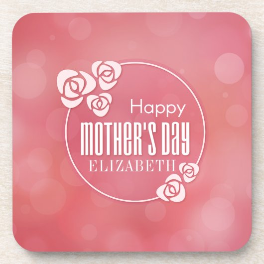 エレガントパーソナライズされた母の日 |コースター コースター (正面)