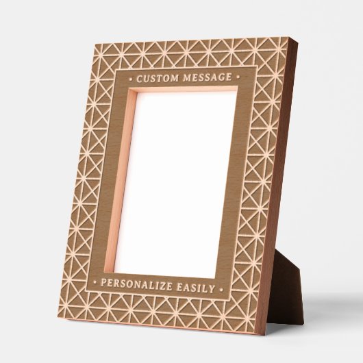 エレガントパーソナライズされた版木、銅版、版画幾何アールデコ レーザー彫刻フレーム (左)