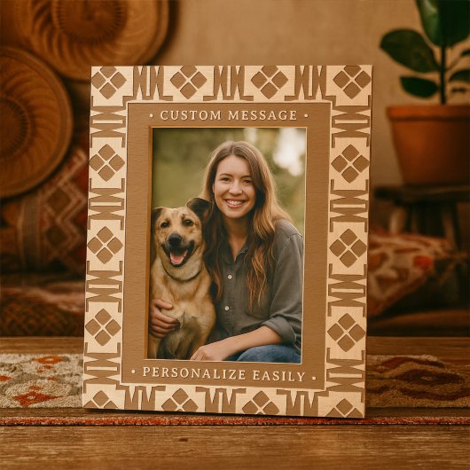 エレガントパーソナライズされた版木、銅版、版画幾何アールデコ レーザー彫刻フレーム