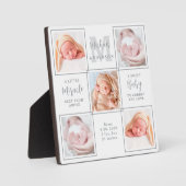 エレガントパーソナライズされた生まれたばかりの5 Photo Collage フォトプラーク (正面)