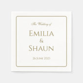 エレガントパーソナライズされた結婚のナプキン スタンダードカクテルナプキン (正面)