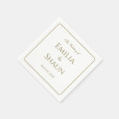 エレガントパーソナライズされた結婚のナプキン スタンダードカクテルナプキン (角)
