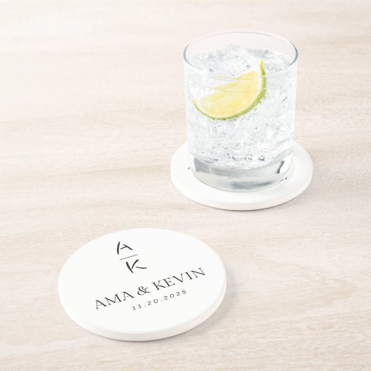 エレガントパーソナライズされた結婚コースターカスタム – モノラル コースター (側面)