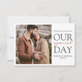 エレガントパーソナライズされた結婚サンキューカード サンキューカード (正面)