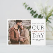 エレガントパーソナライズされた結婚サンキューカード サンキューカード (スタンド正面)