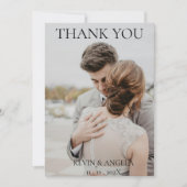 エレガントパーソナライズされた結婚サンキューカード 招待状 (正面)