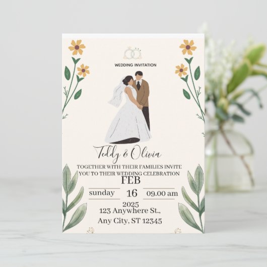 エレガントパーソナライズされた結婚式招待状 (スタンド正面)