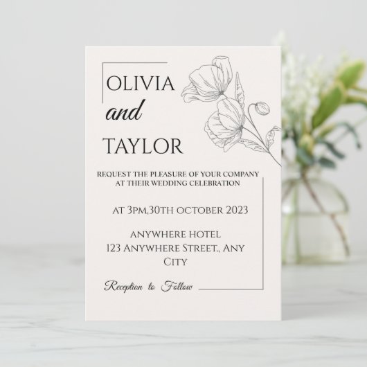 エレガントパーソナライズされた結婚式招待状 招待状 (スタンド正面)