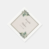 エレガントパーソナライズされた結婚木 スタンダードカクテルナプキン (角)