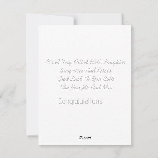 エレガントパーソナライズされた結婚祝いカード シーズンカード (裏面)