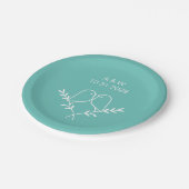 エレガントパーソナライズされた結婚s -カスタム日 ペーパープレート (アングル)