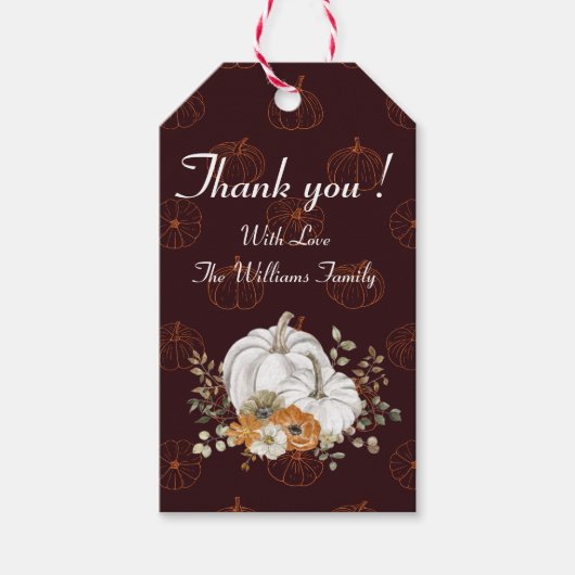 エレガントパーソナライズされた謝贈ラベル ギフトタグ (正面)