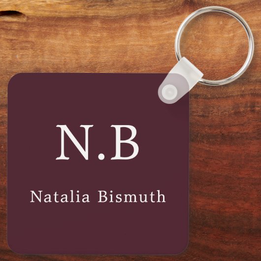 エレガントパーソナライズされた赤 キーホルダー (裏面)