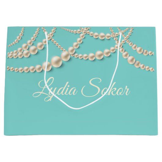 エレガントパーソナライズされた高級抱き枕 ラージペーパーバッグ (正面)