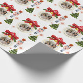 エレガントパーソナライズされたChristmas写真 ラッピングペーパー (角)