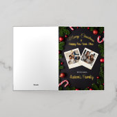 エレガントパーソナライズされたChristmas Greeting金ゴールド 箔グリーティングカード (外側レイダウン)