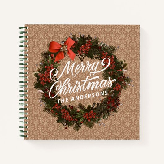 エレガントパーソナライズされたChristmas Guestbookノート ノートブック (正面)