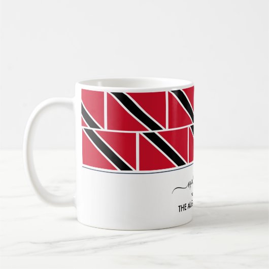 エレガントパーソナライズされたWELCOME TRINIDAD FLAG コーヒーマグカップ (左)