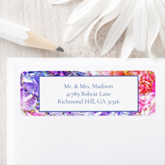 エレガントパーティーカラージェムストーン差出人住所ラベル ラベル (インサイチュ)