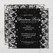 エレガントパーティースパークルブラック 招待状 (正面/裏面)