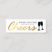 エレガントパーティーフリー飲酒券 | ホワイトゴールド スキニー名刺 (正面)