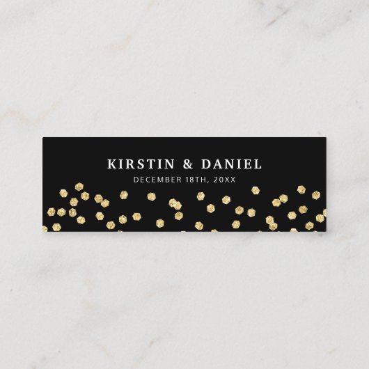エレガントパーティーフリー飲酒券 | 黒金ゴールド スキニー名刺 (裏面)
