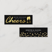 エレガントパーティーフリー飲酒券 | 黒金ゴールド スキニー名刺 (正面/裏面)