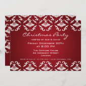 エレガントパーティー招待状 花柄 赤 招待状 (正面/裏面)