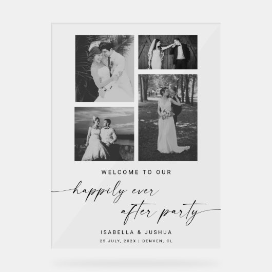 エレガントパーティー歓迎の後結婚楽しく アクリルサイン (正面)