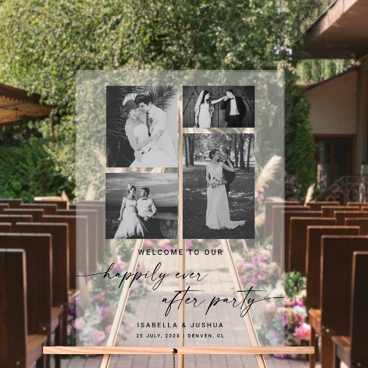 エレガントパーティー歓迎の後結婚楽しく アクリルサイン