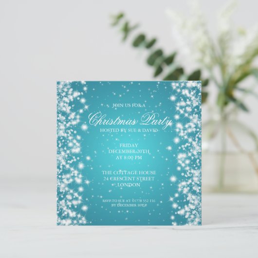 エレガントパーティー輝きターコイズ 招待状 (スタンド正面)